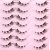 Picture of Lashes Natural Look False Eyelashes Wispy Cluster Lashes Manga Eyelash Extensions Strip Clear Band Lashes Cat Eye Korean Short Anime Fake Lashes Pack by Kiromiro