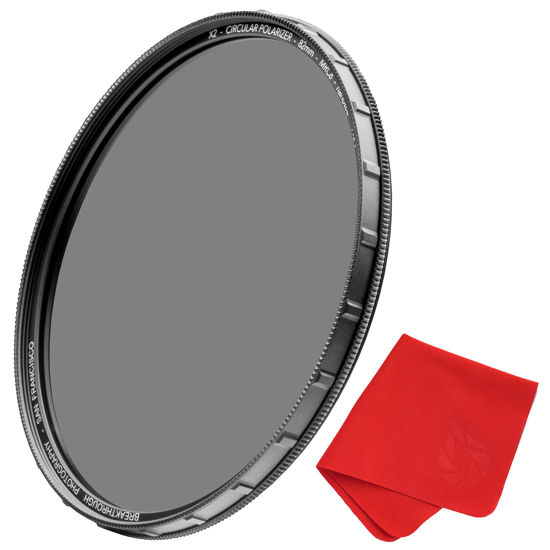 Picture of 82mm X2 CPL Circular Polarizing Filter for Camera Lenses - AGC Optical Glass Polarizer Filter with Lens Cloth - MRC8 - Nanotec Coatings - Weather Sealed by Breakthrough Photography