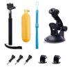 Picture of TEKCAM Action Camera Accessories Kits Bundle Compatible with Gopro Hero 11 10 9 8 7/AKASO EK7000/Brave 4/7 LE/ V50X/Dragon Touch 4k Camera Car Suction Cup Mount Floating Handle Grip Selfie Stick