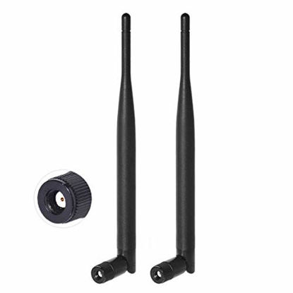 Picture of Bingfu Dual Band WiFi 2.4GHz 5GHz 5.8GHz 6dBi MIMO RP-SMA Male Antenna (2-Pack) for WiFi Router Wireless Network Card USB Adapter Security IP Camera Video Surveillance Monitor