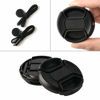 Picture of ZZJMCH 2 Pack 55mm Snap-On Center-Pinch Lens Cap, Extra Strong Springs, Camera Lens Cover, Made from 100% Recycled Plastic - Compatible with Nikon, Canon, Sony & Other DSLR Cameras