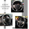 Picture of Elantrip Leather Large Steering Wheel Cover 15 1/2 to 16 inch Soft Grip Breathable for Car Truck SUV Jeep Anti Slip Black and Gray