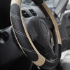 Picture of Elantrip Sport Leather Steering Wheel Cover 14 1/2 inch to 15 inch Universal, Padded Soft Grip Breathable for Car Truck SUV Jeep, Anti Slip Odorless Black and Beige