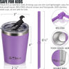 Picture of Tiblue Kids & Toddler Cup - Stainless Steel Water Bottle Spill Proof Insulated Tumbler with Leak Proof Lid & Silicone Straw with Stopper - BPA FREE Smoothie Baby Drinking Cup (2 Pack, 8oz Pink+Purple)