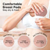 Picture of Organic Bamboo 3-Layers Nursing Breast Pads - 14 Washable Pads + Wash Bag - Breastfeeding Nipple Pad for Maternity - Reusable Nipplecovers for Breast Feeding (Lovelle Lite, M 3.9")