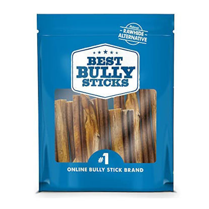 Picture of Best Bully Sticks 4-8 Inch Odor-Free Bully Sticks for Dogs - 4-8” Fully Digestible, 100% Grass-Fed Beef, Grain and Rawhide Free | 8 oz