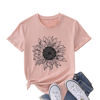 Picture of GLIGLITTR Women's Summer Sunflower T Shirt Cute Flower Graphic Loose Tees Crew Neck Short Sleeve Casual Tops(Pink-B,Small)