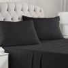 Picture of Mellanni California King Sheet Set - 4 Piece Iconic Collection Bedding Sheets & Pillowcases - Extra Soft, Cooling Bed Sheets - Deep Pocket up to 16" - Wrinkle, Fade, Stain Resistant (Cal King, Black)