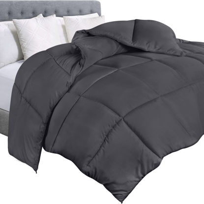 Picture of Utopia Bedding Comforter Duvet Insert - Quilted Comforter with Corner Tabs - Box Stitched Down Alternative Comforter (Twin, Grey)