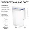 Picture of LocknLock Aqua Fridge Door Water Jug with Handle BPA Free Plastic Pitcher with Flip Top Lid Perfect for Making Teas and Juices, 2 Quarts, Clear