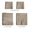 Picture of Cal King Size Sheet Set - Breathable & Cooling - Softer Than Jersey Cotton - Same Look as Jersey Knit Sheets & T-Shirt Sheets - Deep Pockets - 4 Piece Set - Wrinkle Free - Heathered Beige - 4PC