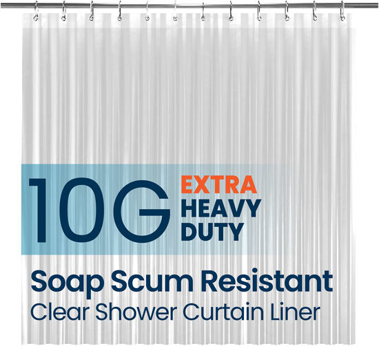 Picture of PEVA Shower Curtain Liner 72" W x 96" H Clear 10G Thickness, No Chemical Smell