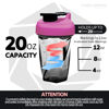 Picture of HELIMIX 1.5 Vortex Blender Shaker Bottle 20oz | No Blending Ball or Whisk | USA Made | Portable Pre Workout Whey Protein Drink Shaker Cup | Mixes Cocktails Smoothies Shakes | Dishwasher Safe