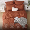 Picture of Bedsure Twin/Twin XL Size Comforter Sets - 5 Pieces Pintuck Bed Set Twin Size, Orange Twin Size Bed in a Bag with Comforter, Sheets, Pillowcase & Sham, Kids Bedding Set