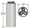 Picture of PowerWell 40 + 5 MFD uf 370 VAC or 440 Volt Dual Run Round Capacitor PW-40/5/R for Condenser Straight Cool or Heat Pump Air Conditioner 40/5 Micro Farad