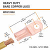 Picture of SELTERM 2pcs 1/0 AWG 5/16" Stud Copper Wire Lugs, Battery Lugs, Ring Terminals, Battery Cable Ends, 0 Gauge Ring Terminal Connectors, UL Heavy Duty Bare Copper Eyelets Battery Terminal Connectors