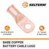 Picture of SELTERM 2pcs 1/0 AWG 5/16" Stud Copper Wire Lugs, Battery Lugs, Ring Terminals, Battery Cable Ends, 0 Gauge Ring Terminal Connectors, UL Heavy Duty Bare Copper Eyelets Battery Terminal Connectors