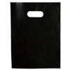 Picture of 100 Black Bags for Small Business 1.5Mil 9"x12" Merchandise Bags Extra Thick Glossy Black Plastic Bags Thank You Bags and Black Retail Bags Plastic Bags For Small Business with Die Cut Handles