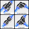 Picture of TAILONZ PNEUMATIC 12mm od Push to Connect Fittings Pneumatic Fittings Kit 5 Spliters+5 Elbows+5 tee+5 Straight (20 pcs)