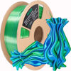 Picture of OVV3D PLA Filament 1.75mm, Silk PLA Dual Color 3D Printer Filament, Blue Green Coextrusion Filament, Color Change Every Inch Filament 3D Printing Materials +/-0.02mm, 1kg/2.2lb