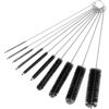 Picture of CiaraQ Bottle Cleaning Brushes, 9.8 Inch Nylon Tube Brush Set, Cleaner for Narrow Neck Bottles Cups with Hook, Set of 10pcs. Black