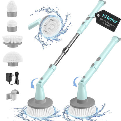 Power Spin Scrubber Electric Household Cleaning Brush Adjustable Extension  Arm Crevice Cleaning Brush With 7 Replacement Heads