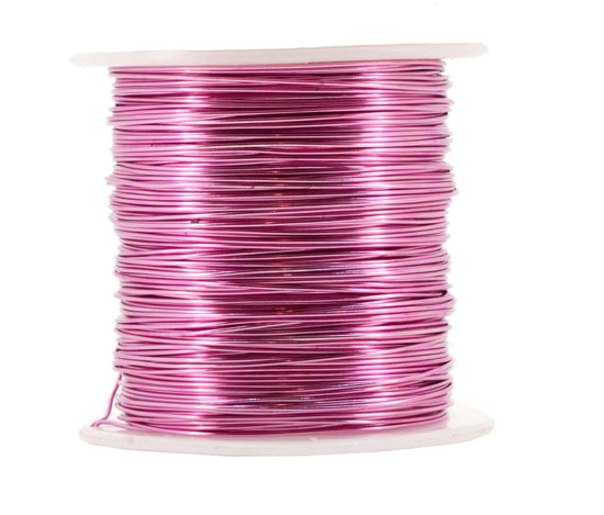 Picture of Mandala Crafts Anodized Aluminum Wire for Sculpting, Armature, Jewelry Making, Gem Metal Wrap, Garden, Colored and Soft, 1 Roll(20 Gauge, Pink)