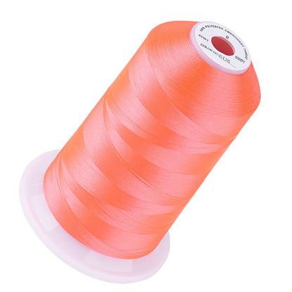 Picture of Simthread Embroidery Thread Neon Red S126 5500 Yards, 40wt 100% Polyester for Brother, Babylock, Janome, Singer, Pfaff, Husqvarna, Bernina Machine