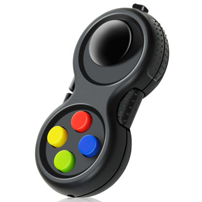 Picture of WTYCD The Original Fidget Retro: The Rubberized Classic Controller Game Pad Fidget Focus Toy with 8-Fidget Functions and Lanyard - Perfect for Relieving Stress (Colorful)