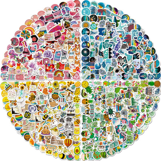 Picture of Arme Stickers Pack, 400 PCS Cute Vinyl Stickers for Water Bottles, Art Laptap Stickers for Kids Teens Girls Adults, Waterproof Stickers for Skateboard Notebooks Phone