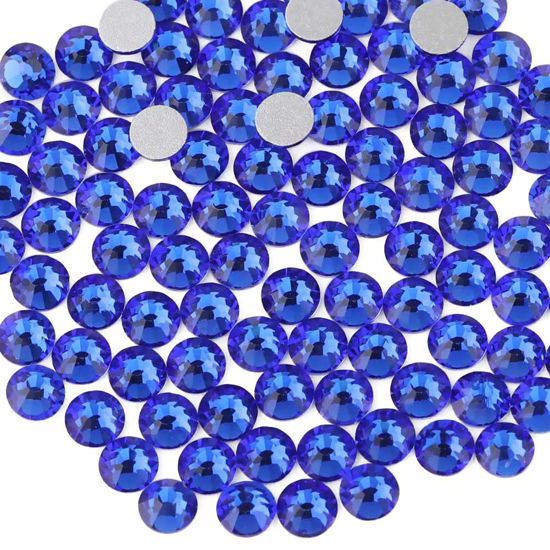 Picture of beadsland Flat Back Crystal Rhinestones Round Gems, Sapphire (1.3-1.4mm) SS3/1440pcs