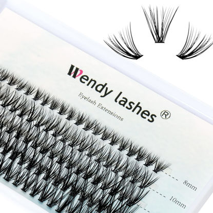 Picture of Individual Cluster Lashes 30 Roots Natural Eyelash Clusters D Curl 0.07mm Thickness Natural Look Black Soft Eyelashes 8-16mm Mixed Mink DIY Individual Eyelashes Grafting Fake False Eyelashes Lashes Extension Handmade by WENDY LASHES(Cluster Lashes-30D-0.07D,8-16mm Mixed Tray)