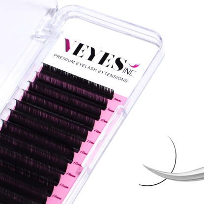 Picture of VEYES INC Eyelash Extension Supplies Classic Volume Lash Extensions Mixed Tray 0.15 D Curl 8-16mm, Premium Mink Silk Individual Lashes Soft Matte Black Salon Use.