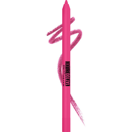 Picture of Maybelline New York Tattoo Studio Long-Lasting Sharpenable Eyeliner Pencil, Glide on Smooth Gel Pigments with 36 Hour Wear, Waterproof Ultra Pink 0.04 oz