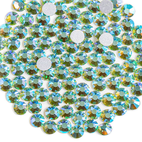 Picture of Beadsland 1440 Pieces Flat Back Crystal Rhinestones Round Gems,Peridot AB,SS6,1.9-2.1mm