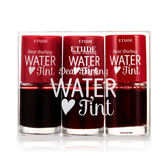 Picture of ETUDE Dear Darling Water Tint Cherry Ade 3 Set (21AD) | Vivid Color Lip Stain with Moisturizing Weightless & Non-sticky Finish Lip Stain | Smudge-proof & Lightweight Lip Tint | K-beauty