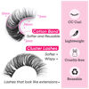 Picture of Focipeysa Cluster Lashes Look Like Extensions 3D Individual Lashes Natural Look False Lashes Wispy Lashes Clusters Fluffy Eyelashes Multipack