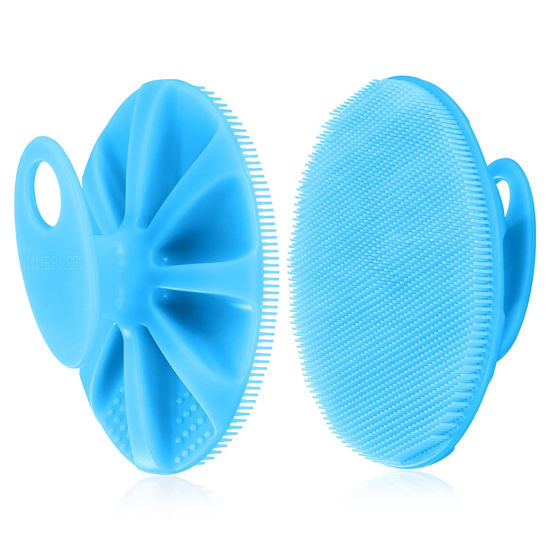 Picture of INNERNEED Food-Grade Soft Silicone Body Cleansing Brush Shower Scrubber, Gentle Exfoliating and Massage for All Kinds of Skin (Blue)