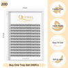 Picture of QUEWEL Cluster Lashes 240Pcs Individual Lashes 20D 0.07C Curl 12mm Knot-Free Lash Extensions Clusters Lashes Soft&Natural False Eyelashes Individual DIY Eyelash Extension at Home(20D 0.07C 12)