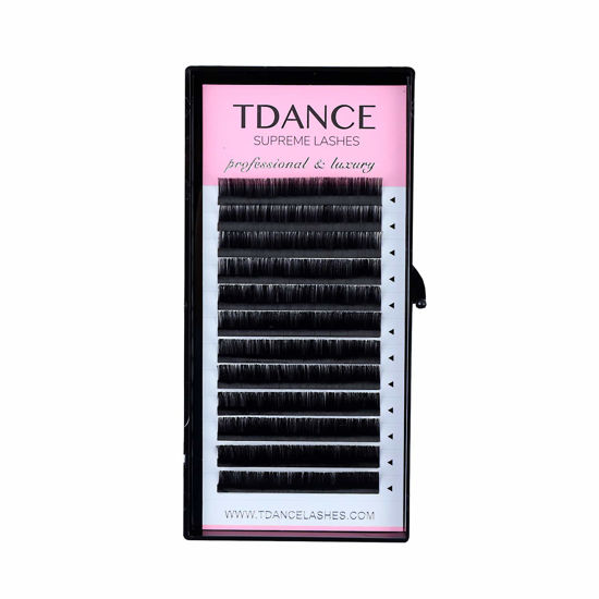 Picture of TDANCE Premium CC Curl 25mm Semi Permanent Individual Eyelash Extensions 0.03mm Thickness False Mink Silk Volume Lashes Extensions Professional Salon Use(CC,0.03,25mm)