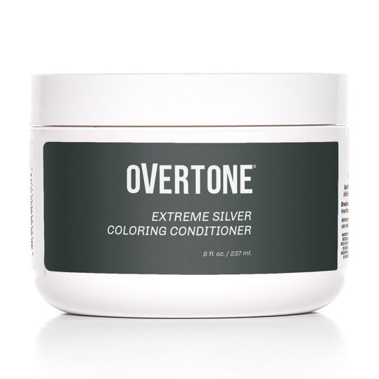 Picture of Overtone Haircare Color Depositing Conditioner - 8 oz Semi-permanent Hair Color Conditioner With Shea Butter & Coconut Oil - Extreme Silver Temporary Cruelty-Free Hair Color (Extreme Silver)