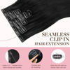 Picture of GOO GOO Seamless Clip In Hair Extensions Remy Real Human Hair Extension with Invisible PU Skin Weft 14inch Natural black Natural & Thick & Straight Hair Extensions for Women