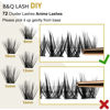 Picture of Lash Clusters D Curl 18mm DIY Lash Extensions 72 Clusters Lashes C D Curl B&Q LASH Wispy Volume Lashes Eyelash Clusters Extensions Individual Lashes Cluster DIY at Home (B43,D-18mm)