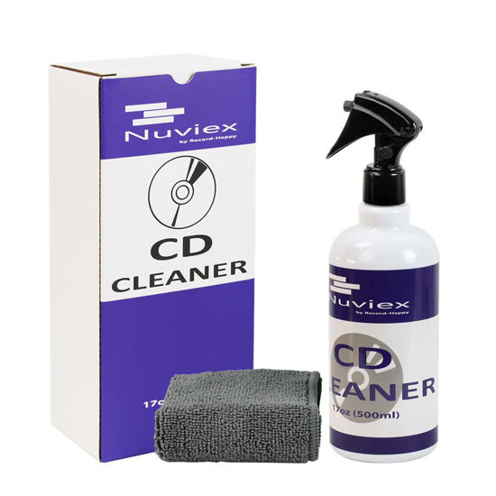 Picture of Premium CD Cleaner Spray Fluid - Compact Disc CD-DVD Cleaning Solution and Practical Microfiber Anti-Static Glove - Big Bottle 17oz