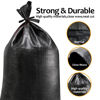 Picture of ASKIZ Heavy Duty Sand Bags Empty Woven Sand Bags with Tie Strings with 1600 Hours of UV Protection Polypropylene Sand-Bags - 16" x 25.5" Ultra Tough Sandbags for Hurricane Flooding (Black 100 Bags)