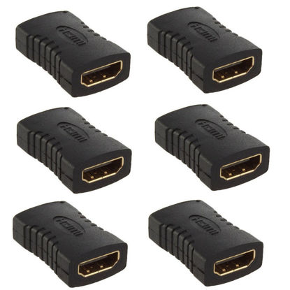 Picture of HDMI Female to HDMI Female Coupler Connector Pack 6pcs Adapter Extender F/F High Speed