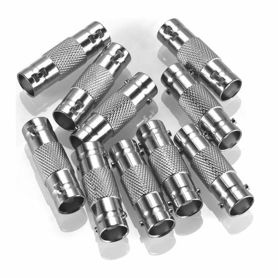 Picture of Warmstor 10 Pack BNC Female to BNC Female CCTV Security Camera Adapter Coupler Straight Extender Connector