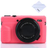 Picture of Yisau G7X Mark II , G7X Mark III , G7X Camera Silicone Case Ultra Thin Lightweight Rubber Soft Silicone Case Bag Cover for Canon PowerShot G7X G7X Mark G7X Mark Microfiber Cloth Hot Pink