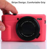 Picture of Yisau G7X Mark II , G7X Mark III , G7X Camera Silicone Case Ultra Thin Lightweight Rubber Soft Silicone Case Bag Cover for Canon PowerShot G7X G7X Mark G7X Mark Microfiber Cloth Hot Pink