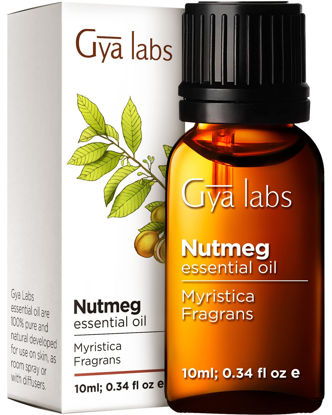 Picture of Gya Labs Nutmeg Essential Oil (10ml) - Warm, Spicy Yet Sweet Scent